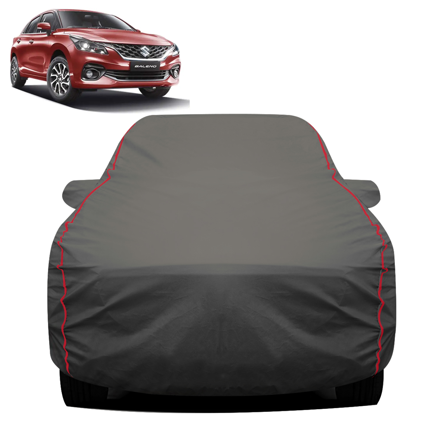 Carzex 2X2 Heavy Duty Red Border Car Body Cover for Maruti Suzuki Baleno New
